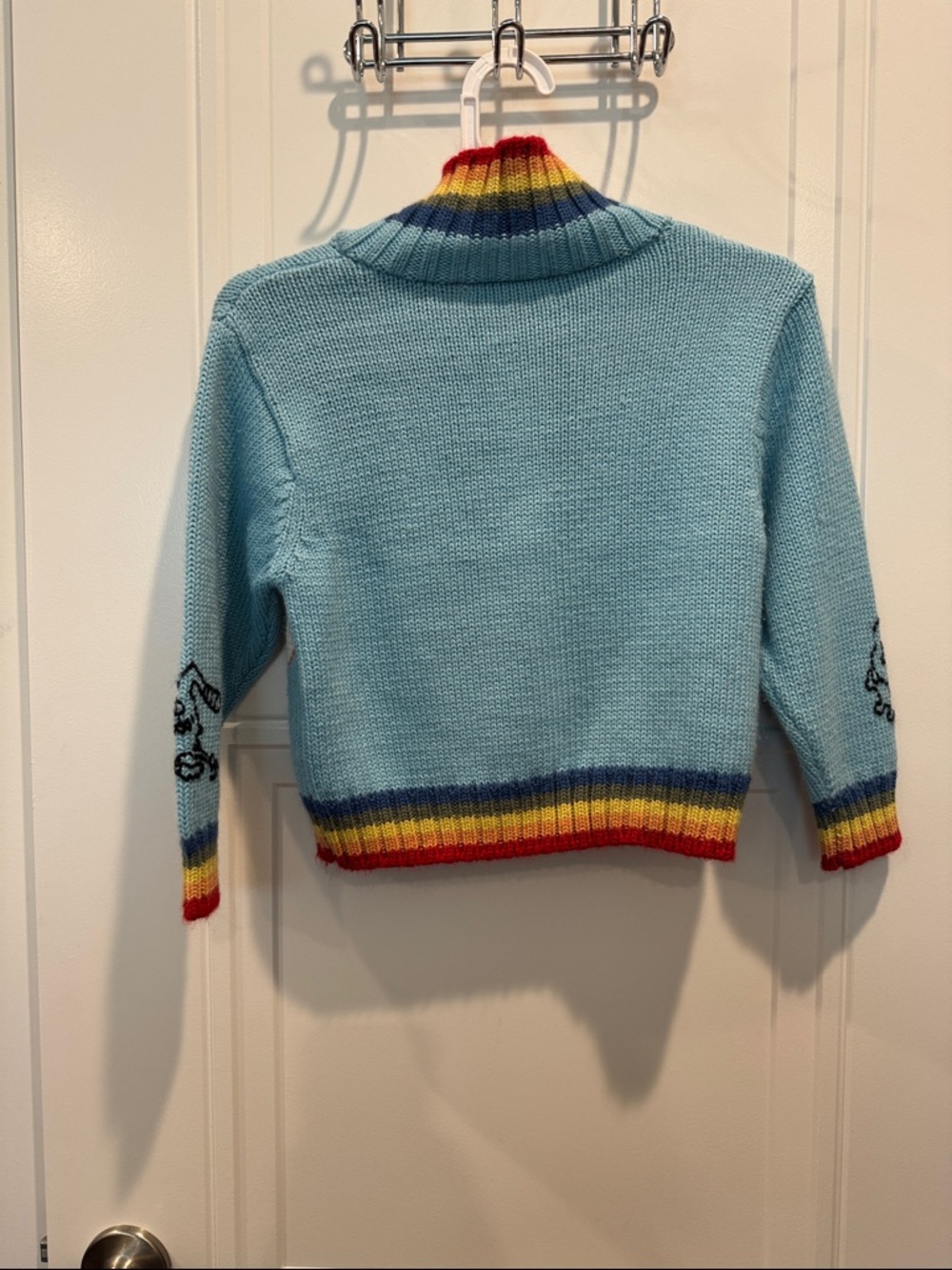 Pett Coco Kids' Light Blue Zip-Up Graphic Sweater - Picture 9 of 10